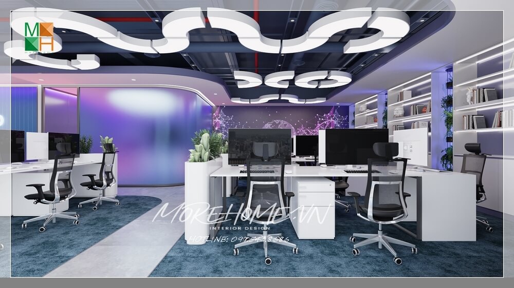 Thiết kế nội thất văn phòng hiện đại cá tính tập đoàn IZIGROUP